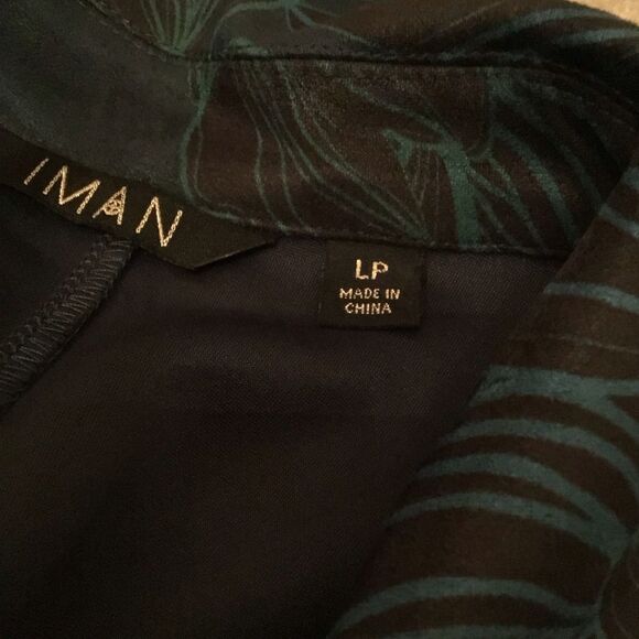 IMAN Global Chic Luxe Faux Suede Topper blue floral Jacket - Picture 7 of 7